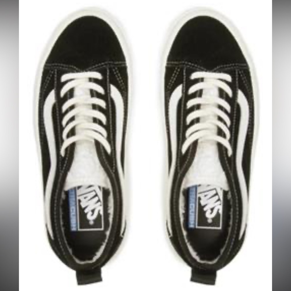 VANS Sentry Wafflecup Old Skool Black Suede Sherpa Lined Lug Shoes Men’s 8